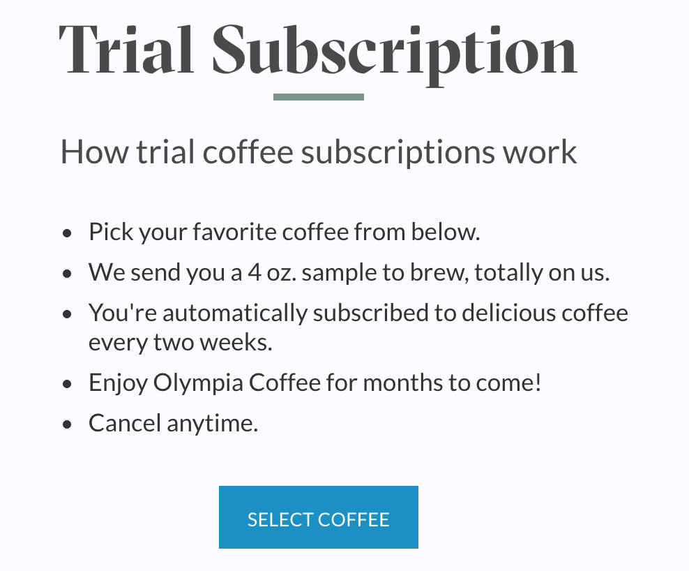 Trail subscription overview