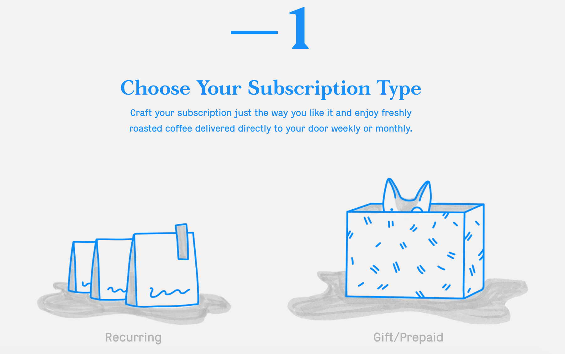 Recurring vs. gift subscription shown in simple graphic