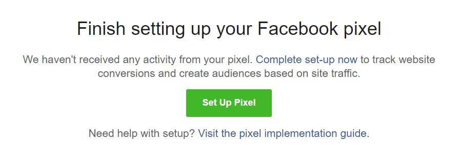 Finish setting up your Facebook pixel